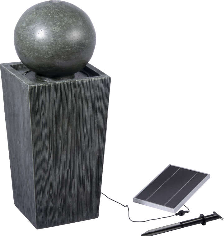 dobar Gartenbrunnen Apollon mit LEDs und Solarpanel